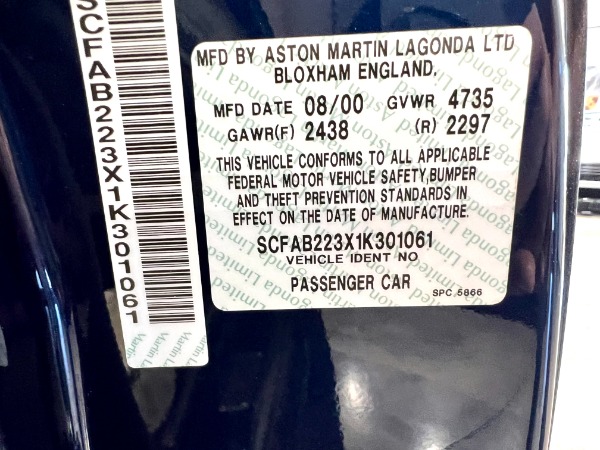 Used 2001 Aston Martin DB7