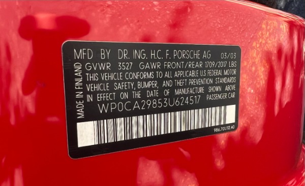 Used 2003 Porsche Boxster