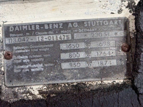 Used 1965 Mercedes Benz 230 SL