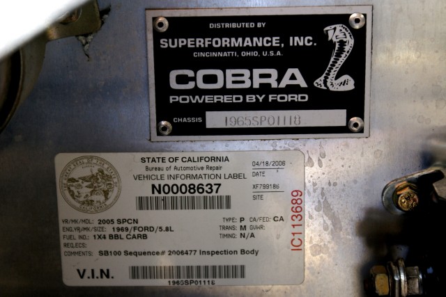 Used 2001 Superformance Cobra Mk III